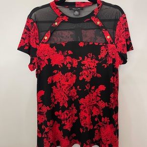 Red and Black Blouse